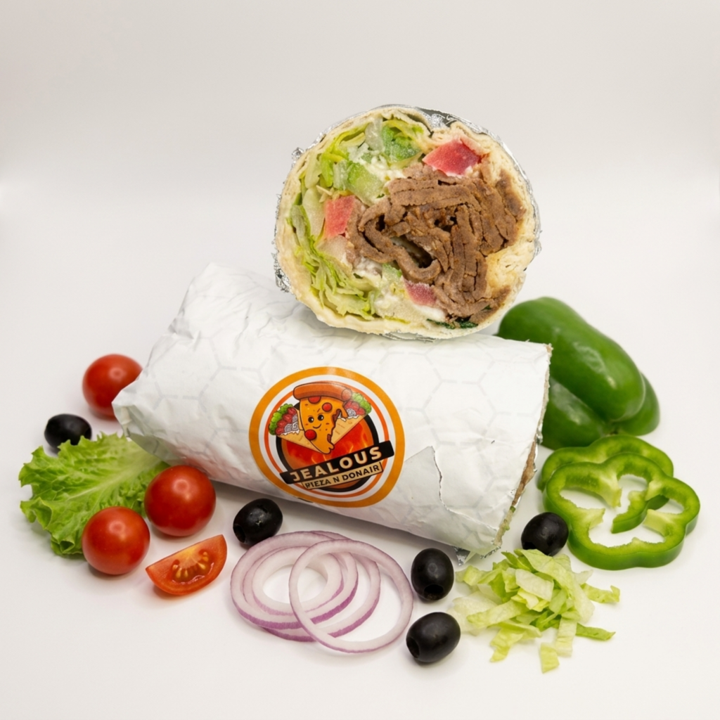 Greek Gyro Style (Beef&lamb) – Signature Donairs at Jealous Pizza N Donair, Armstrong BC