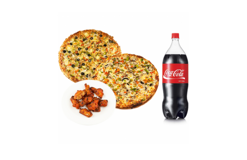 #12 Family Pack (2M+8wings+2L) – Deals at Jealous Pizza N Donair, Armstrong BC