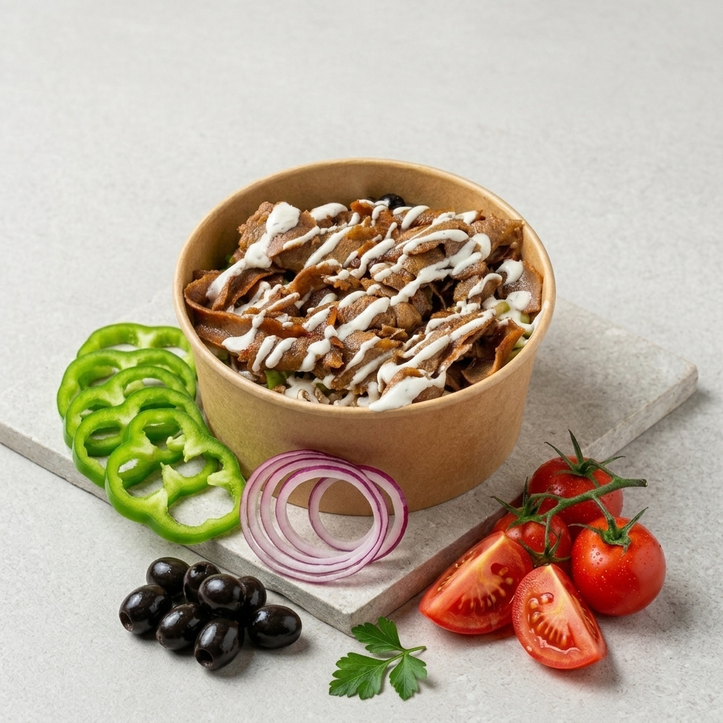Lamb Donair Bowl – Salad Donair Bowls at Jealous Pizza N Donair, Armstrong BC