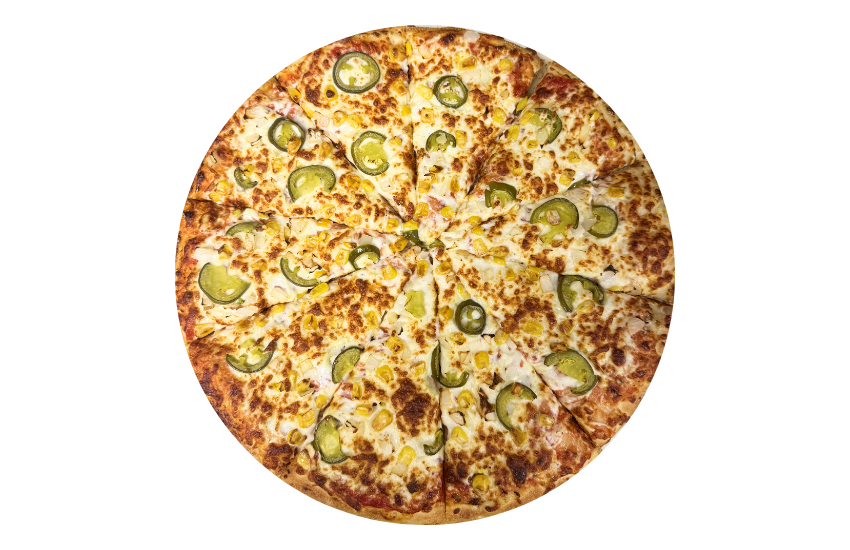 Tangy Corn – Vegetarian Pizzas at Jealous Pizza N Donair, Armstrong BC